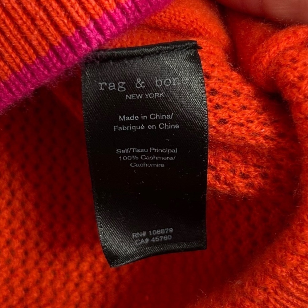 Rag & Bone Dopamine Dressing Cashmere Hoodie Sweater M Quiet Luxury Chic Orange - Picture 7 of 10